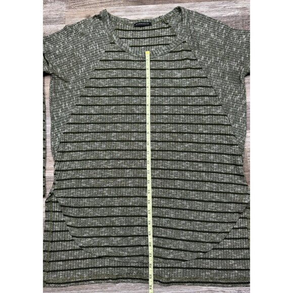 Staccato Womens  Green Black Striped Long-Sleeve Sweater Tunic Top Knit Large - Picture 14 of 15